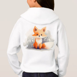 Little fox in winter hoodie