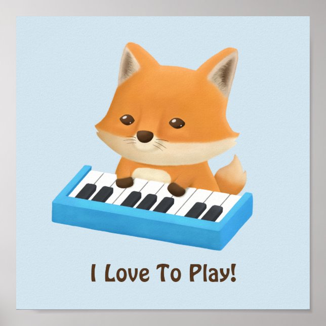 Little Fox Loves to Play Piano Lesson Poster (Vorne)