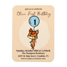 Little Fox mit Ballons 1. Geburtstag