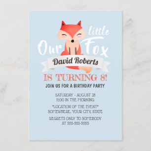 Little Fox Niedlich Woodland Animal Birthday Einladung