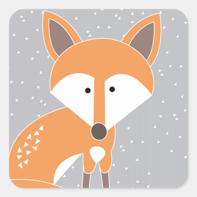 Little Fox Quadratischer Aufkleber (Vorderseite)