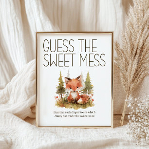 Little Fox Sweet Mess Windel-Baby-Party-Spiel Poster