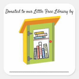Little Free Library Book Spende Buchzeichen Quadratischer Aufkleber
