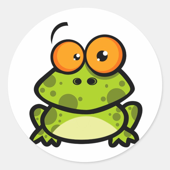 Little Frog Cartoon Runder Aufkleber (Vorderseite)