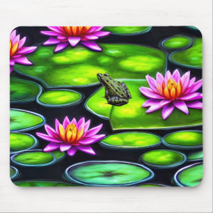 Little Frog on Lily Pad Mousepad