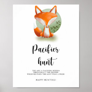 Little Fuchs cub - Schnuller Jagd Baby Duschgame Poster