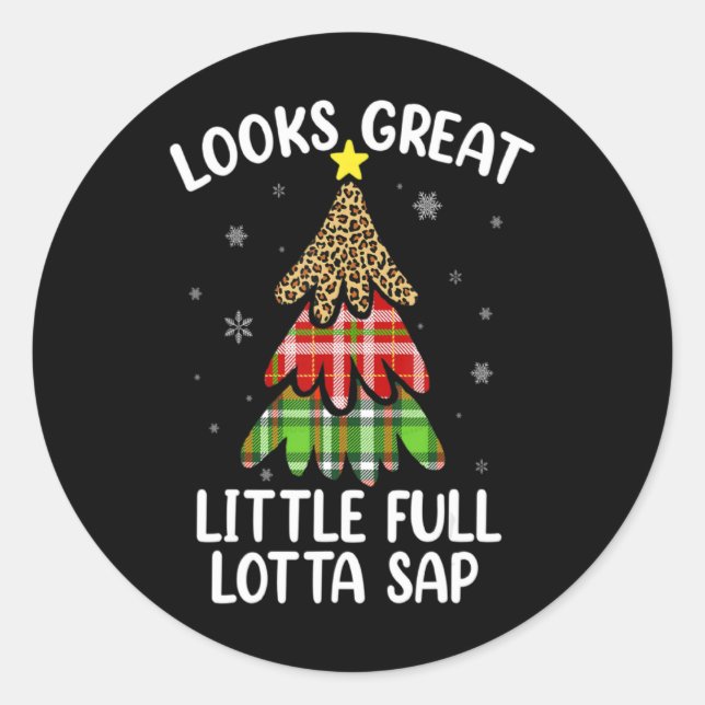 Little Full Lotta Sap Christmas Vacation Santa Xma Runder Aufkleber (Vorderseite)