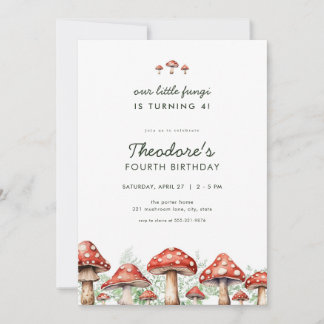 Little Fungi Mushroom zum Geburtstag Einladung