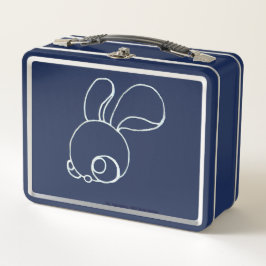 Little Fuzzy Bunnies & Leaping Coyote auf Blue Metall Brotdose
