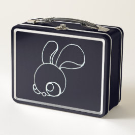 Little Fuzzy Bunnies & Leaping Coyote auf schwarz Metall Brotdose