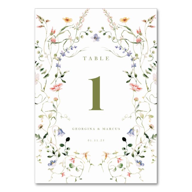 Little Garden Wedding Tischnummer (Vorderseite)