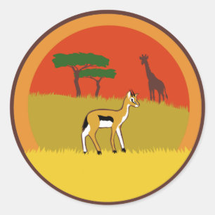 Little Gazelle Runder Aufkleber