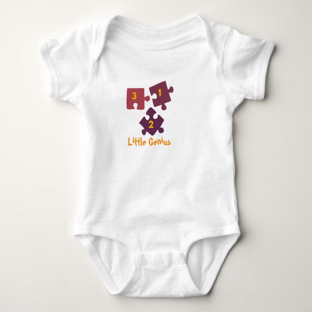 Little Genius Puzzle Baby Bodysuit . Strampler (Vorderseite)