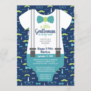 Little Gentleman Baby Shower Invitation, Bow Krawa Einladung
