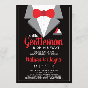 Little Gentleman Baby Shower Invitation, Tuxedo Einladung