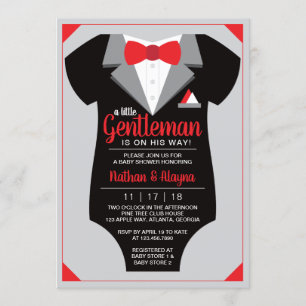 Little Gentleman Baby Shower Invitation, Tuxedo Einladung