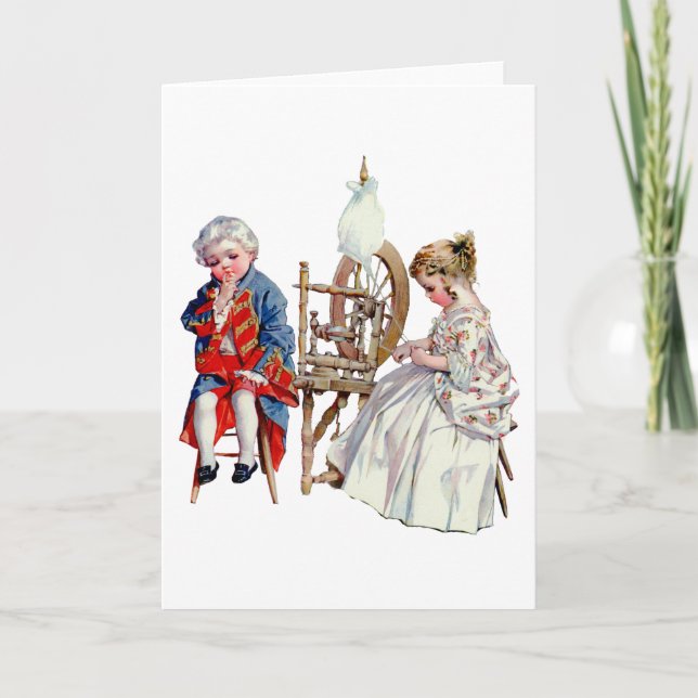Little George und Martha Washington Karte (Vorderseite)