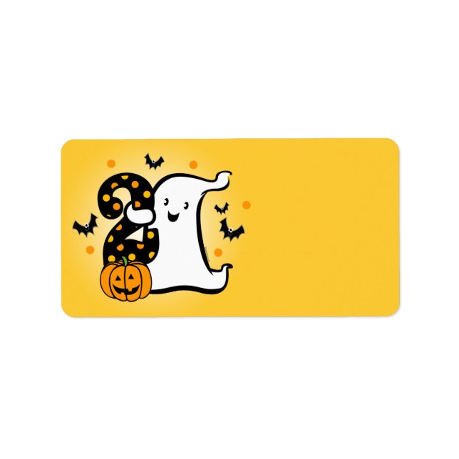 Little Ghost 2. Geburtstag Adressaufkleber (Vorne)