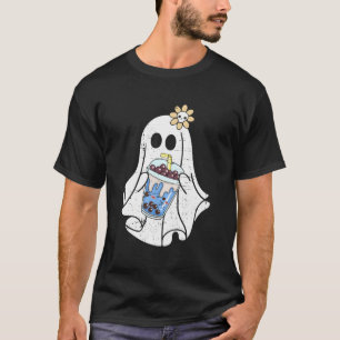 Little Ghost Ice Kaffee Happy Halloween Women Girl T-Shirt