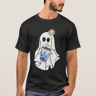Little Ghost Ice Kaffee Happy Halloween Women Girl T-Shirt