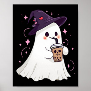 Little Ghost Ice Kaffee Spooky Jahreszeit Niedlich Poster