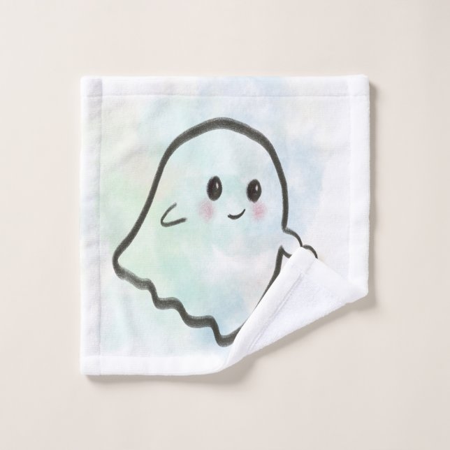 Little ghost with a lantern  waschlappen (Waschlappen)