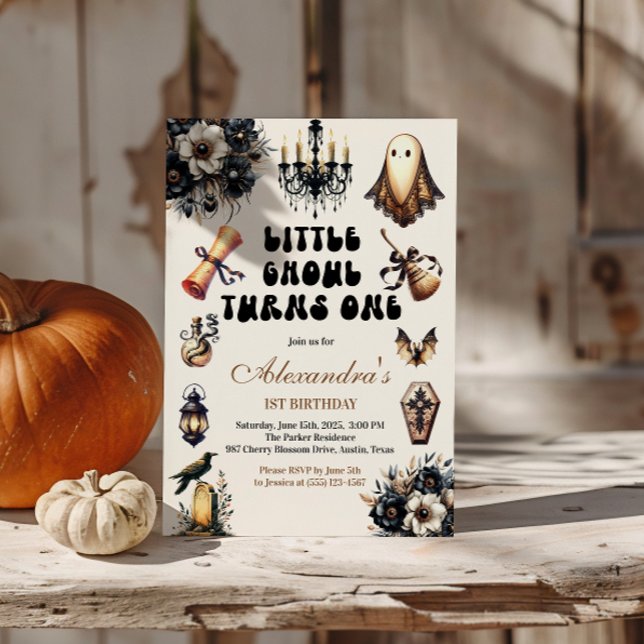 Little Ghoul Erster Geburtstag Einladung (Von Creator hochgeladen)