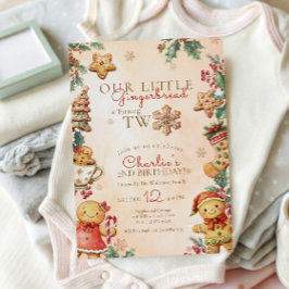 Little Gingerbread 2nd Birthday Christmas Einladung