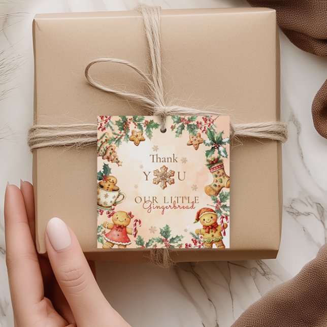 Little Gingerbread Birthday Christmas Thank you  Geschenkanhänger (Von Creator hochgeladen)