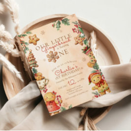 Little Gingerbread Christmas 1st Birthday Einladung