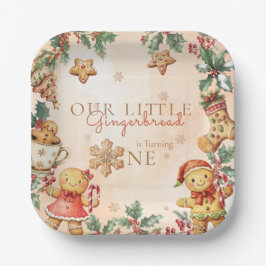 Little Gingerbread Christmas 1st Birthday Pappteller