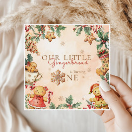 Little Gingerbread Christmas 1st Birthday Serviette