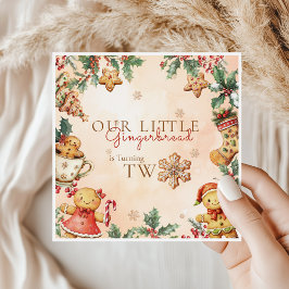 Little Gingerbread Christmas 2nd Birthday Serviette