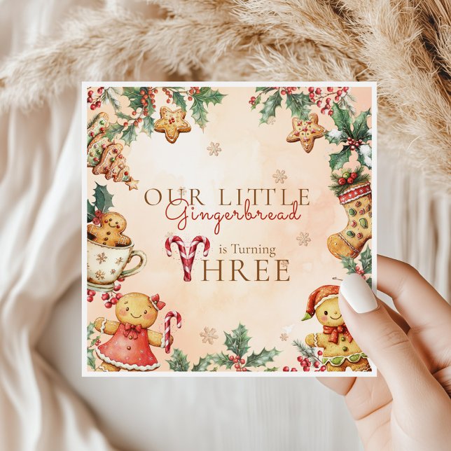 Little Gingerbread Christmas 3rd Birthday Serviette (Von Creator hochgeladen)