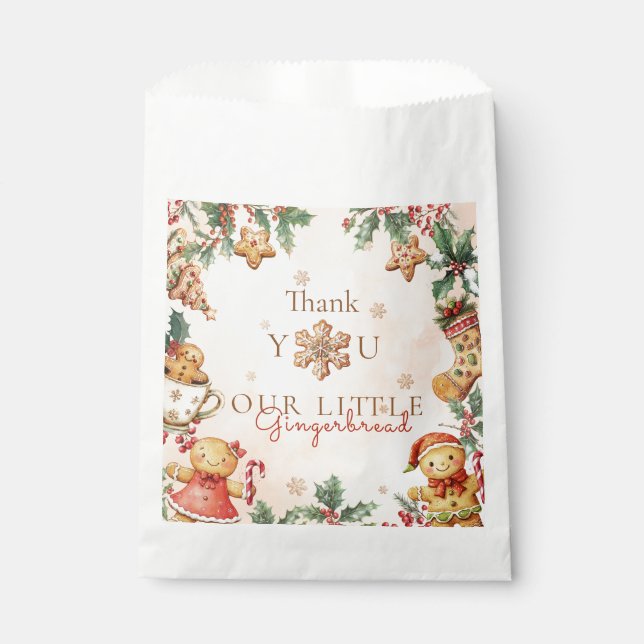 Little Gingerbread Christmas Birthday Thank you  Geschenktütchen (Vorderseite)