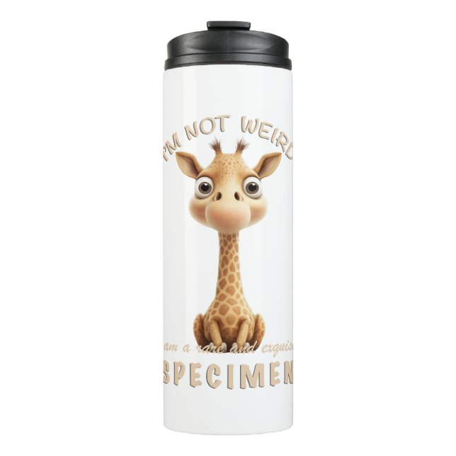Little Giraffe Ich bin nicht komisch, ich bin selt Thermosbecher (Vorderseite)