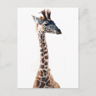 "Little Giraffe" Wildtier Wasserfarbe Postkarte