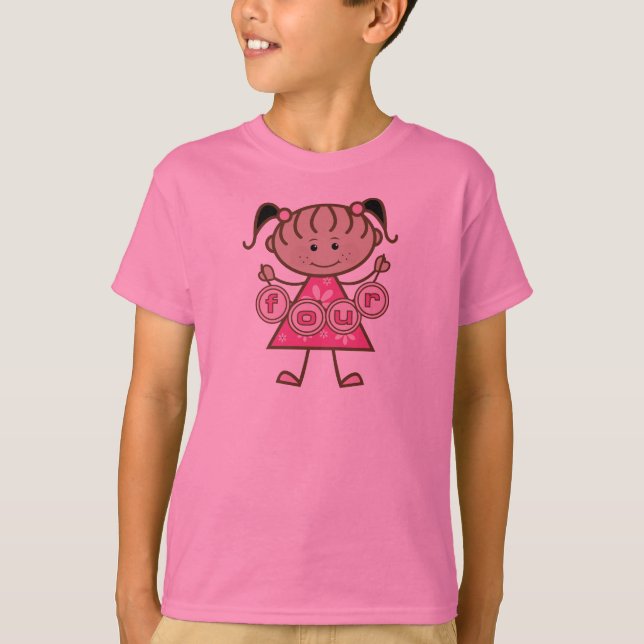 Little Girl 4th Birthday Tshirts et cadeaux (Devant)