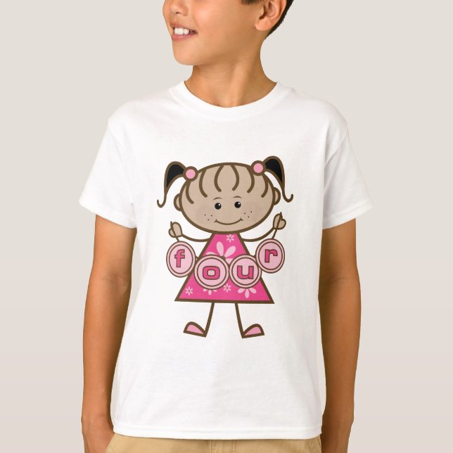 Little Girl 4th Birthday Tshirts et cadeaux (Devant)