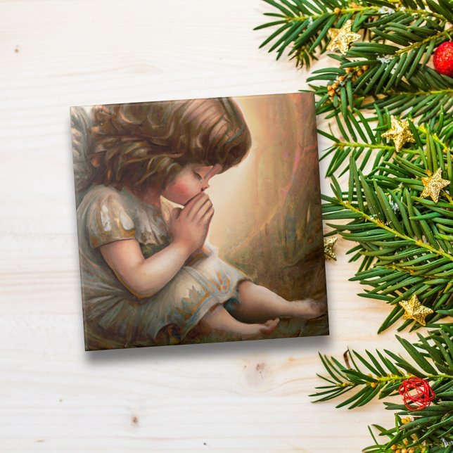 Little Girl Angel Radiant Light Halo beten Fliese (Von Creator hochgeladen)