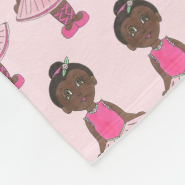 Little Girl Ballet Dancer Ballerina Pink Rose Tutu Fleecedecke (Ecke)