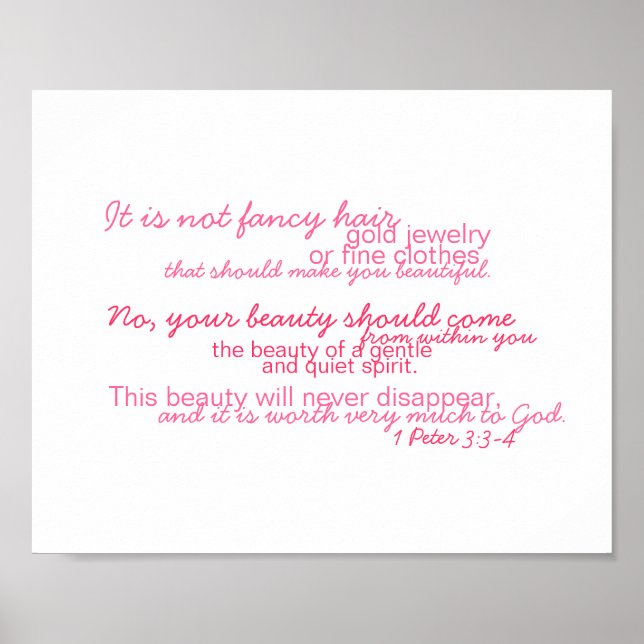 Little Girl Beauty Scripture Poster (Vorne)
