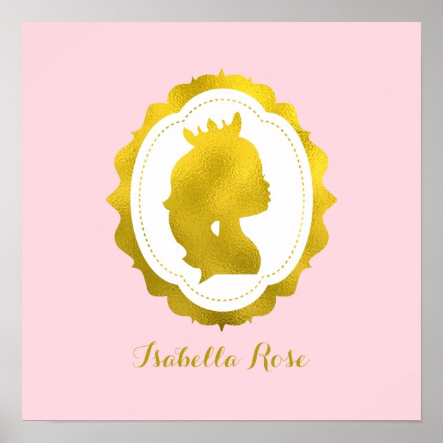 Little Girl Cameo Wall Art Poster (Vorne)