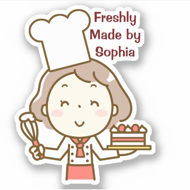 Little Girl Chef Aufkleber (Vorderseite)