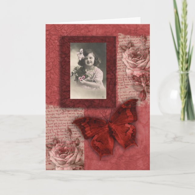 Little Girl Collage, Geburtstag Karte (Vorderseite)
