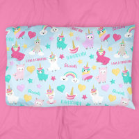 Little Girl Cute Llamacorn Pastel Pattern