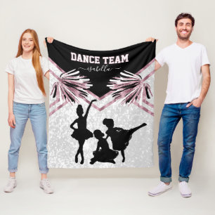 Little Girl Dance Team Black, White und Rose Pink  Fleecedecke