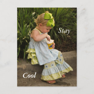 Little Girl Eating Icecream Postkarte