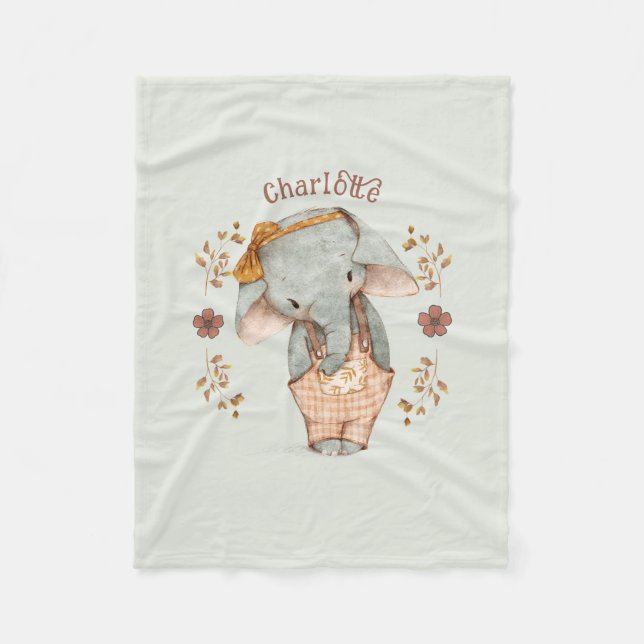 Little Girl Elephant Fleecedecke (Vorderseite)