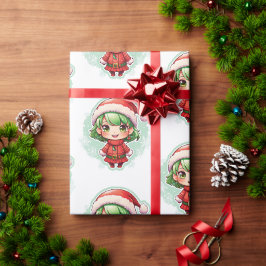 Little Girl Elf Xmas Magic Geschenkpapier